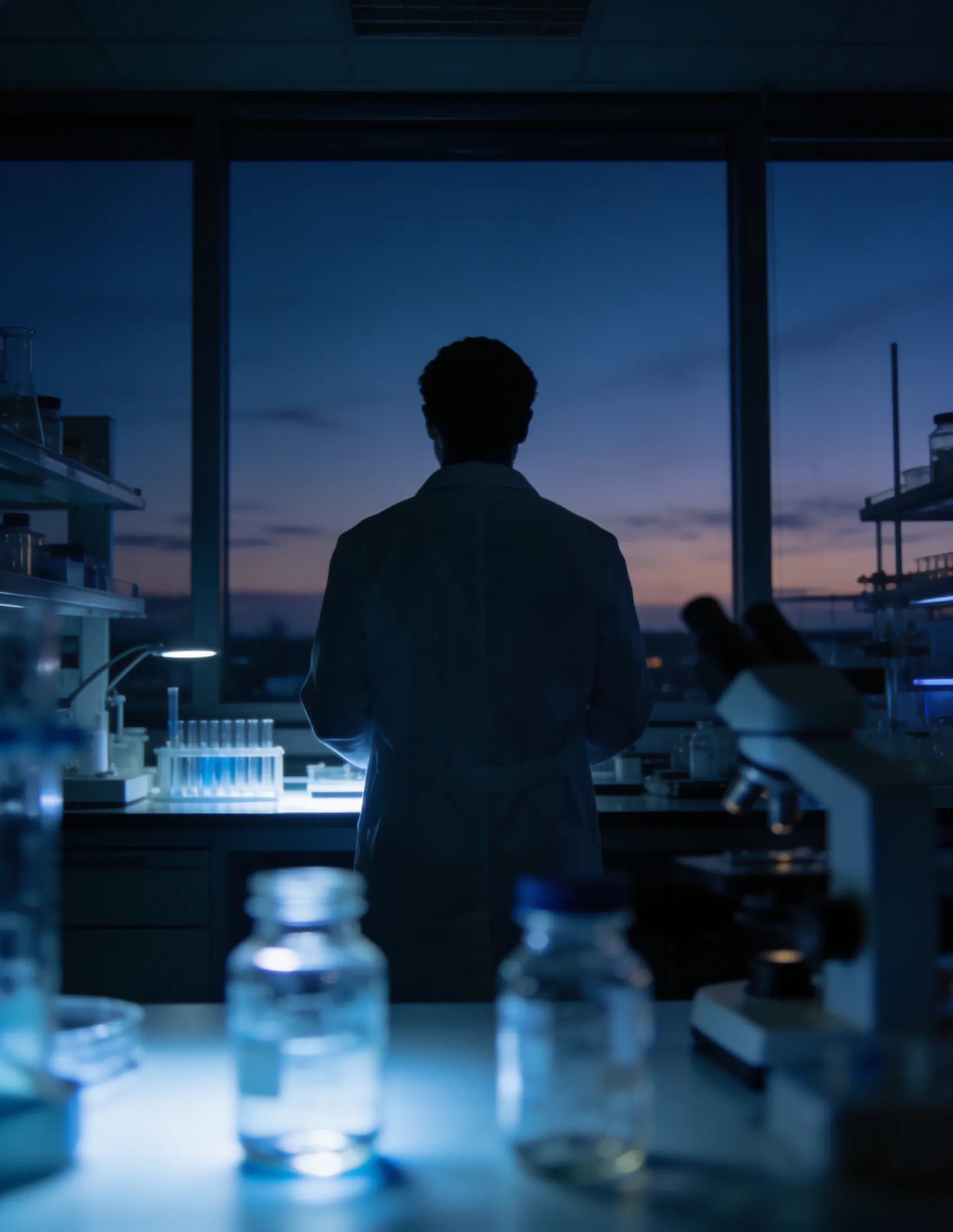 Scientist working in a modern pharmaceutical laboratory